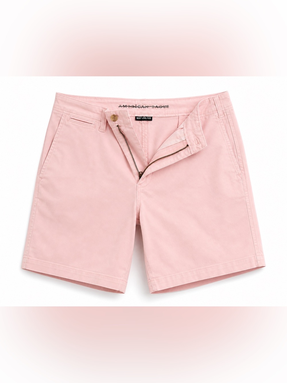 American Eagle Outfitters Men's Light Pink Flat-Front Chino Shorts